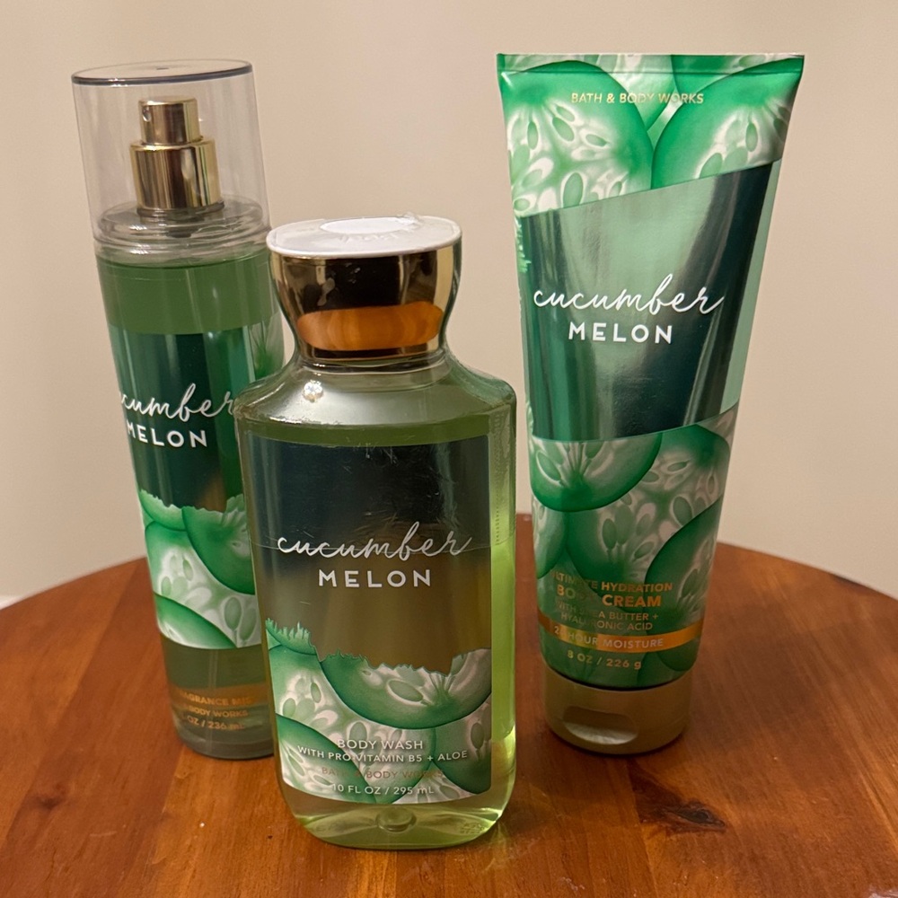 Bath & Body Works Cucumber Melon 🥒 🍈 Body Wash/Lotion/Spray Set